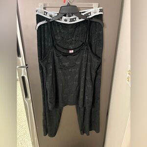 Juicy Couture Black Logo Lounge Set w Wide Leg Pants and Tank Top